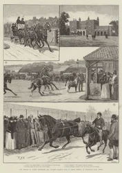 O Príncipe de Gales inspecionando Stud do Sr. Walter Gilbey de cavalos de Shire em Elsenham Hall, Essex